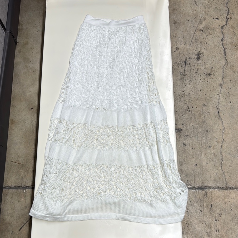 White Sequin Maxi Pencil Skirt for Cocktail